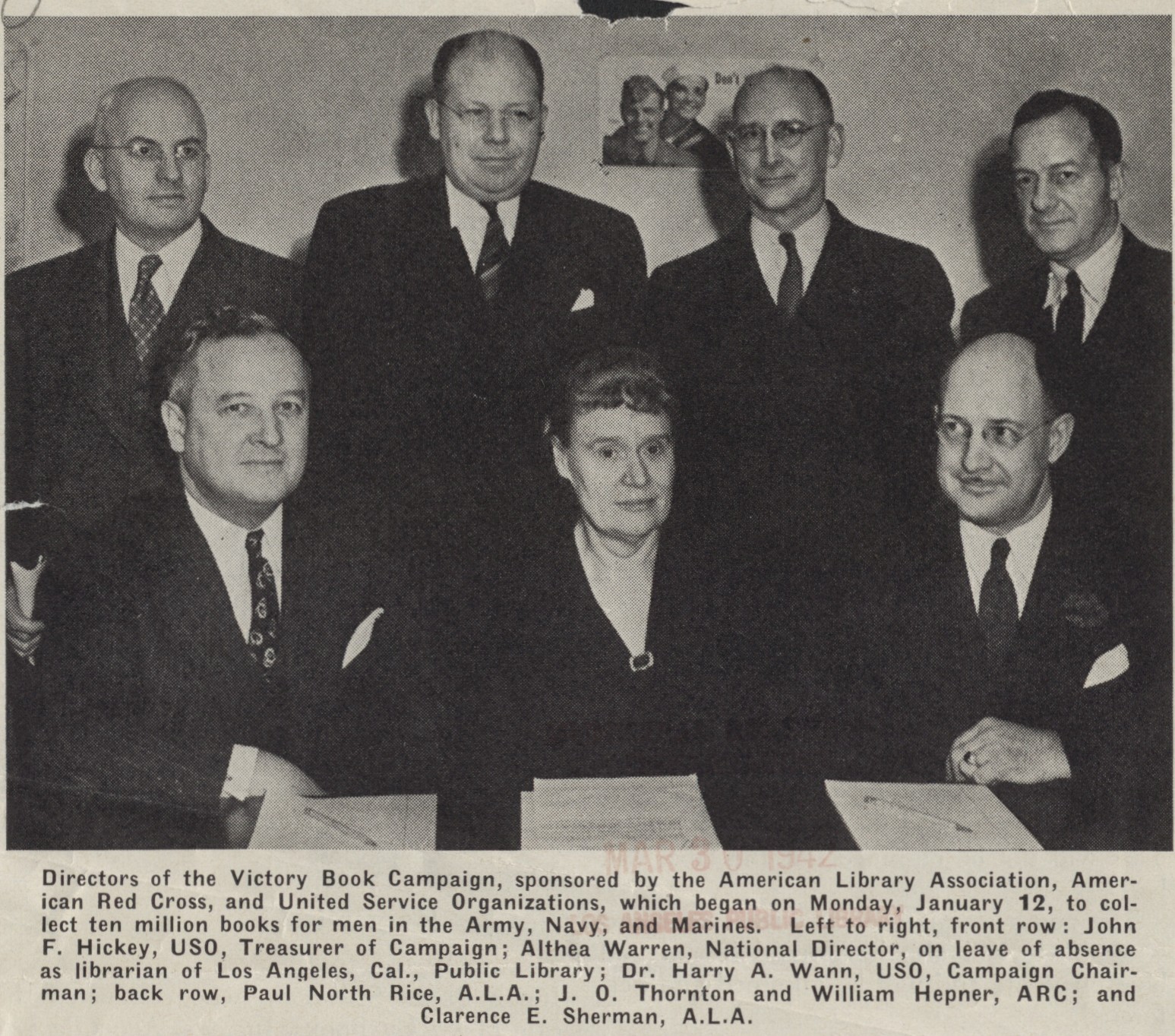 7 people in photo from 1942 The Publishers Weekly