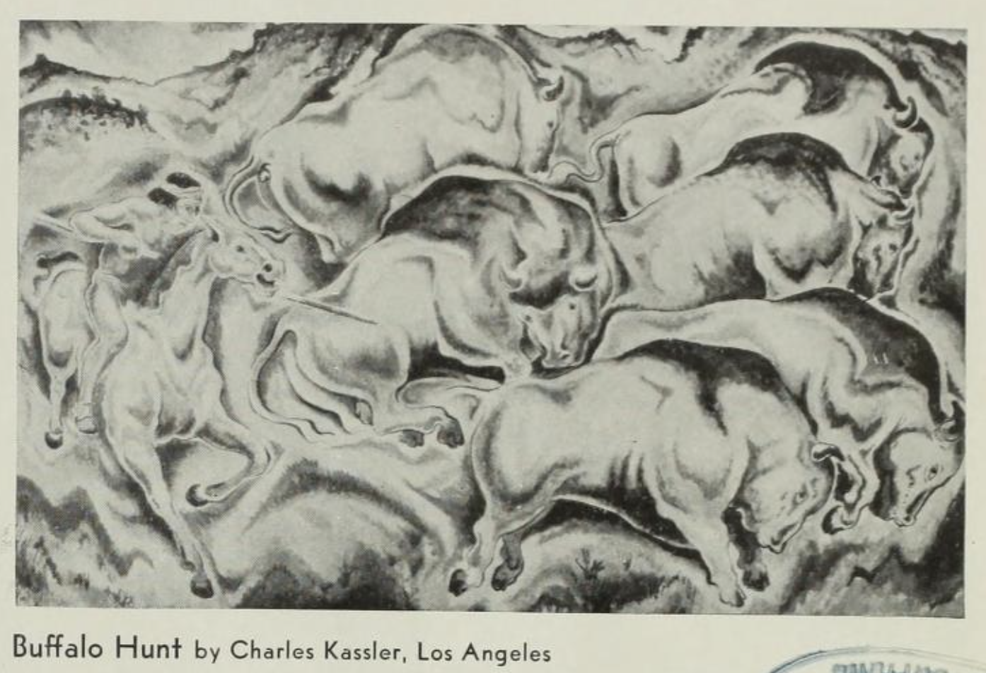 Buffalo Hunt postcard 1934