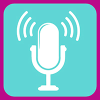 podcast logo in green and white