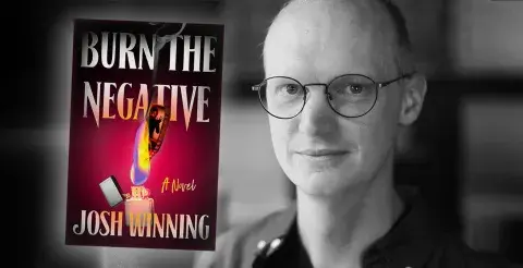 Author Josh Winning and his latest novel, Burn the Negative