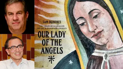 Author Sam Quinones, Gustavo Arellano and Our Lady of the Angels book cover